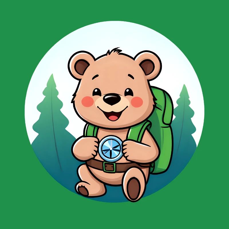 Cozy Bear Exploring Forest Path