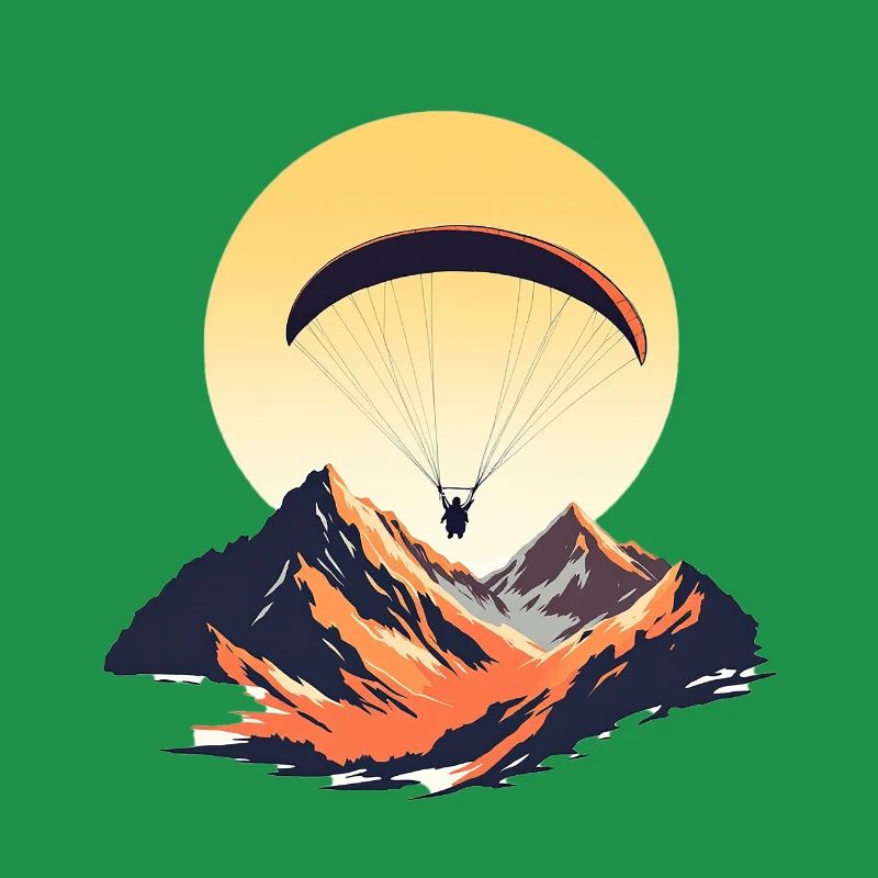 Paragliding sunset