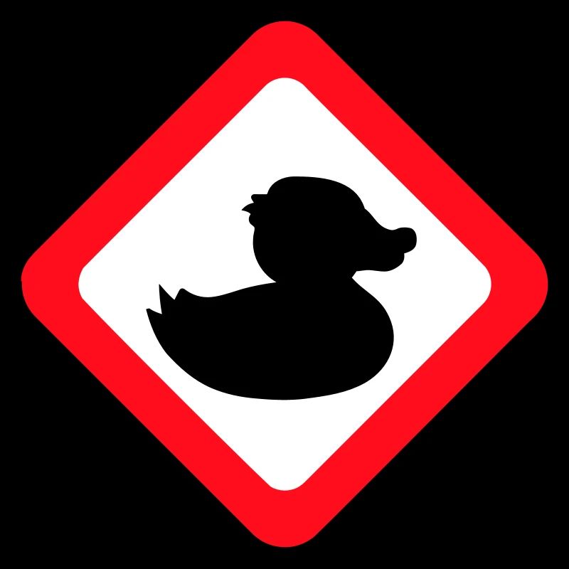 Duck Sign Warning Caution Danger Caution