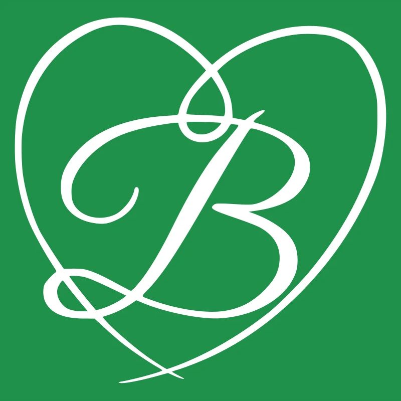 Letter B Calligraphy Heart