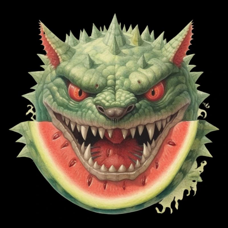Melon monstre pastèque effrayant amusant