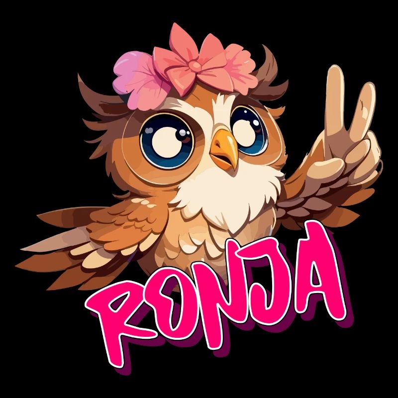 RONJA - Schöner Mädchen Name mit süßer EULE