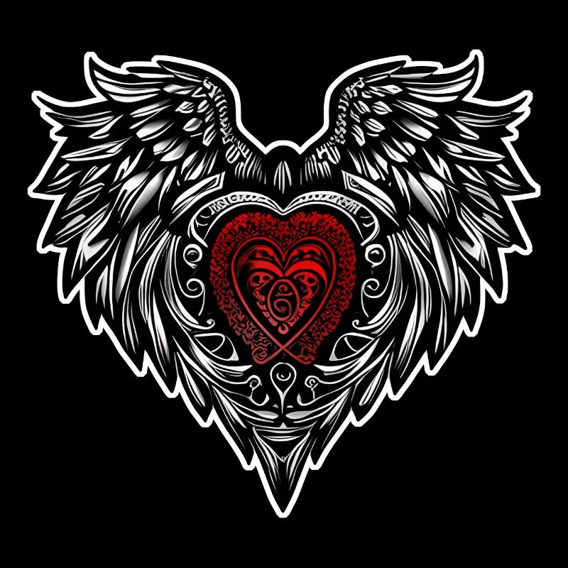 Angel wing heart