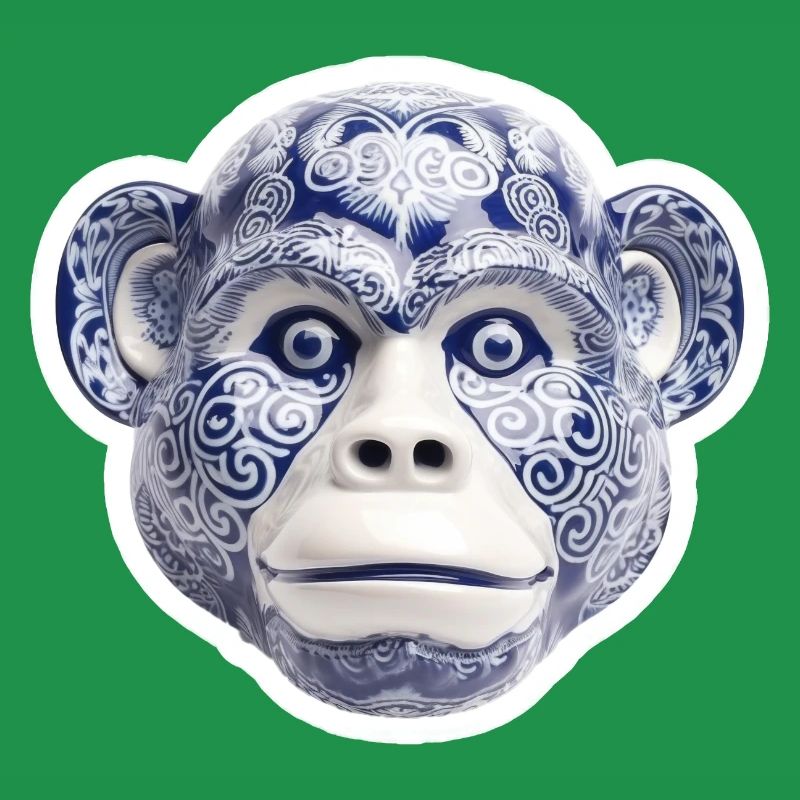 Ceramic monkey face