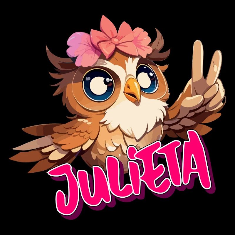 JULIETA - Schöner Mädchen Name mit süßer EULE