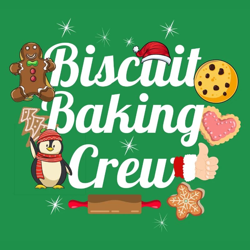 Équipe de Noël de cuisson de biscuits amusants