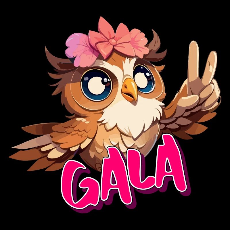 GALA - Schöner Mädchen Name mit süßer EULE