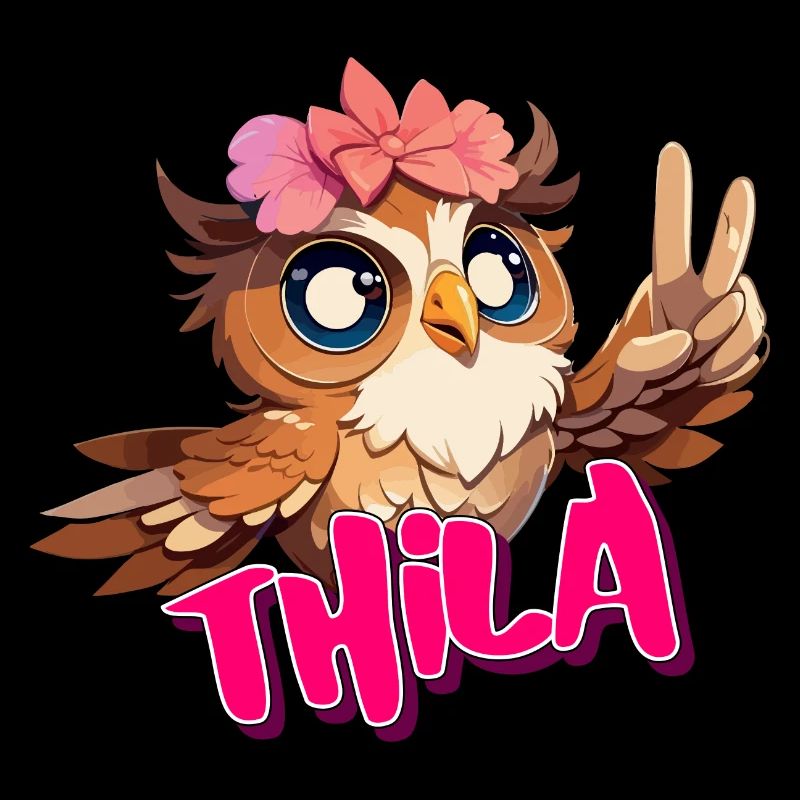 THILA - Schöner Mädchen Name mit süßer EULE