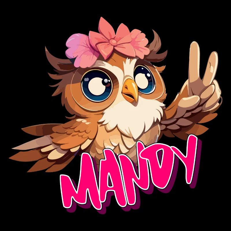 MANDY - Schöner Mädchen Name mit süßer EULE