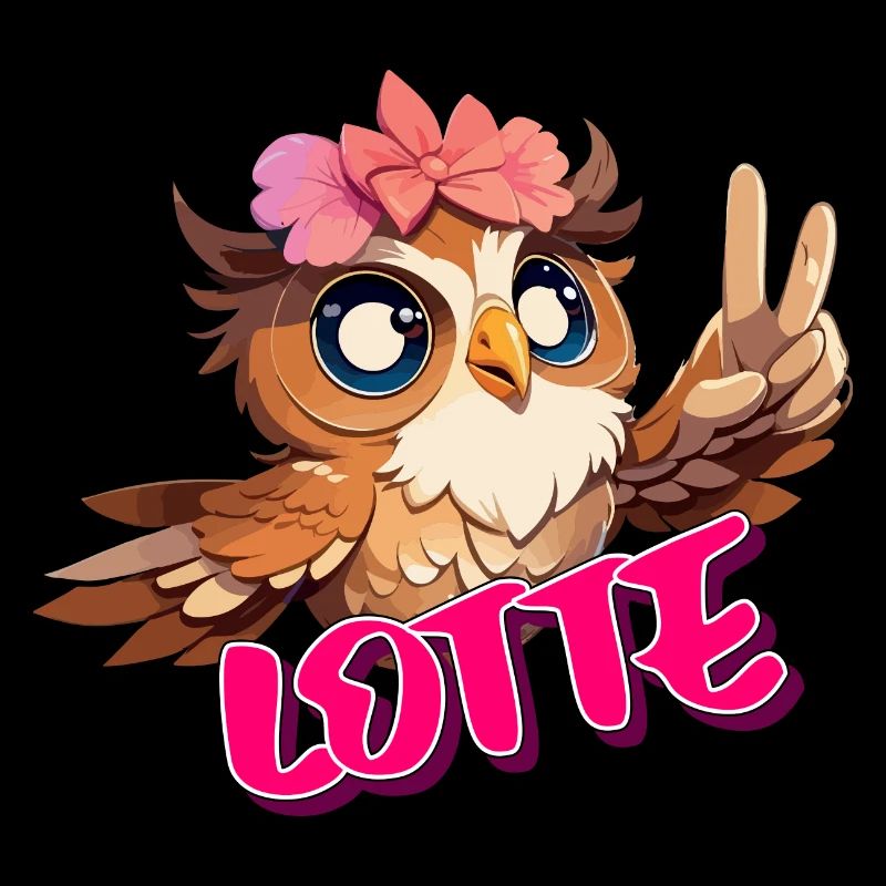 LOTTE - Schöner Mädchen Name mit süßer EULE