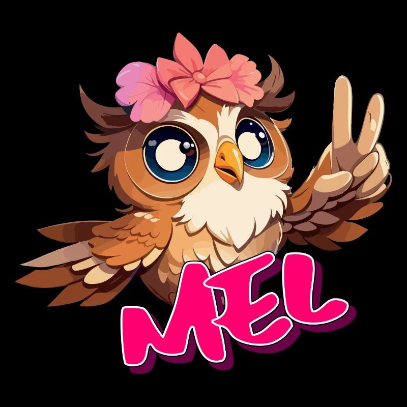 MEL - Schöner Mädchen Name mit süßer EULE