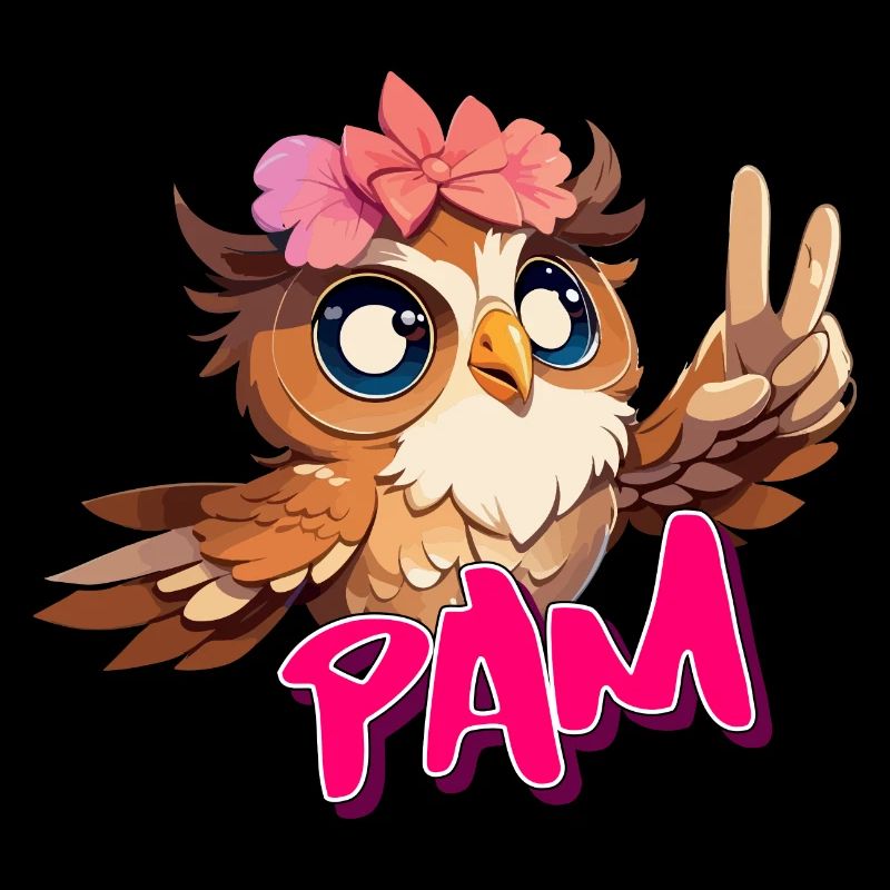 PAM - Schöner Mädchen Name mit süßer EULE