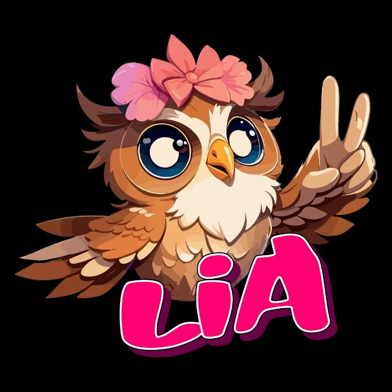 LIA - Schöner Mädchen Name mit süßer EULE