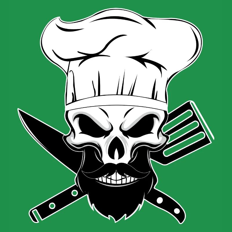 koch bart skelett chefkoch bärtig knochen backen