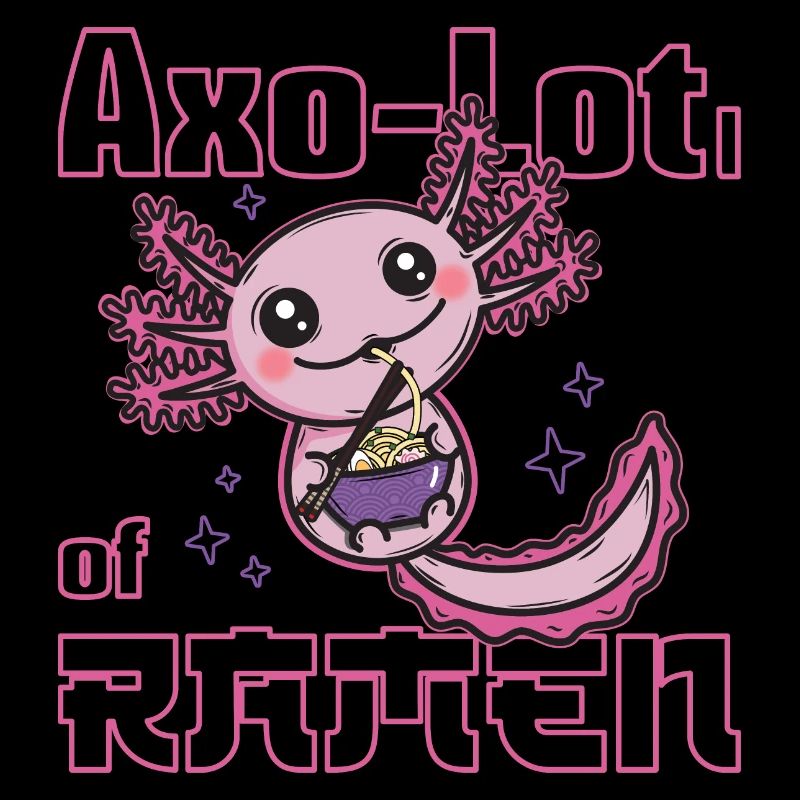 Axolotl mangeant des ramen