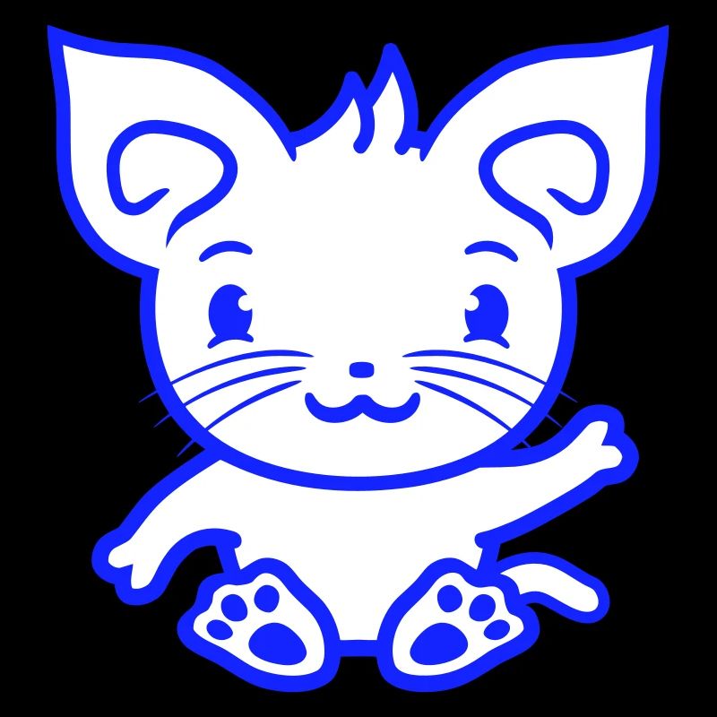 Cute Cat Waving Happy Smiling Kitten Fun