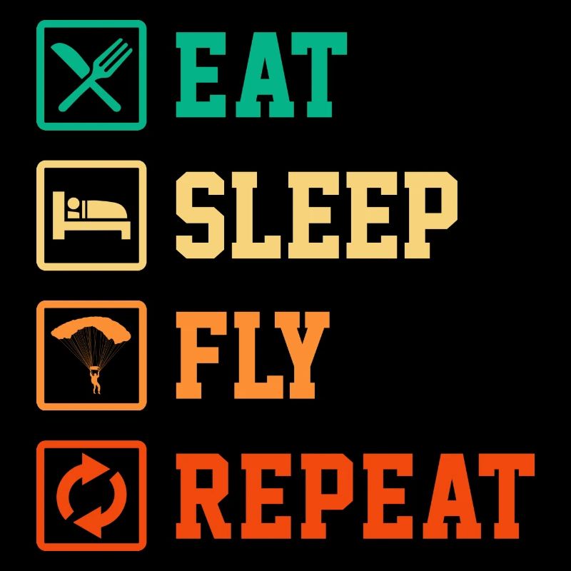 Eat Sleep Fly Repeat Paragliding Parachute Paragli