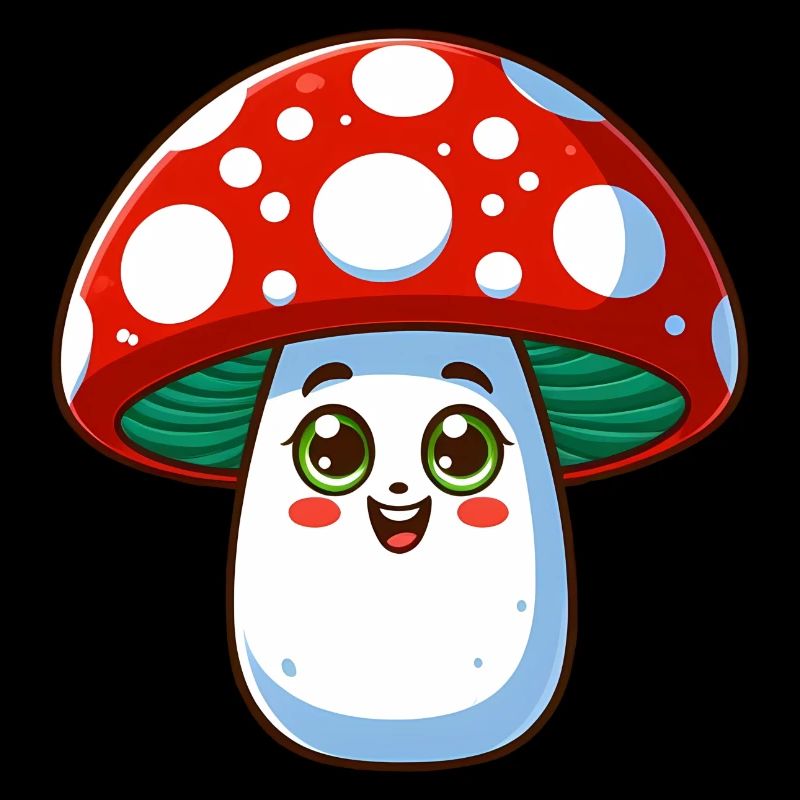 Funny cheerful toadstool