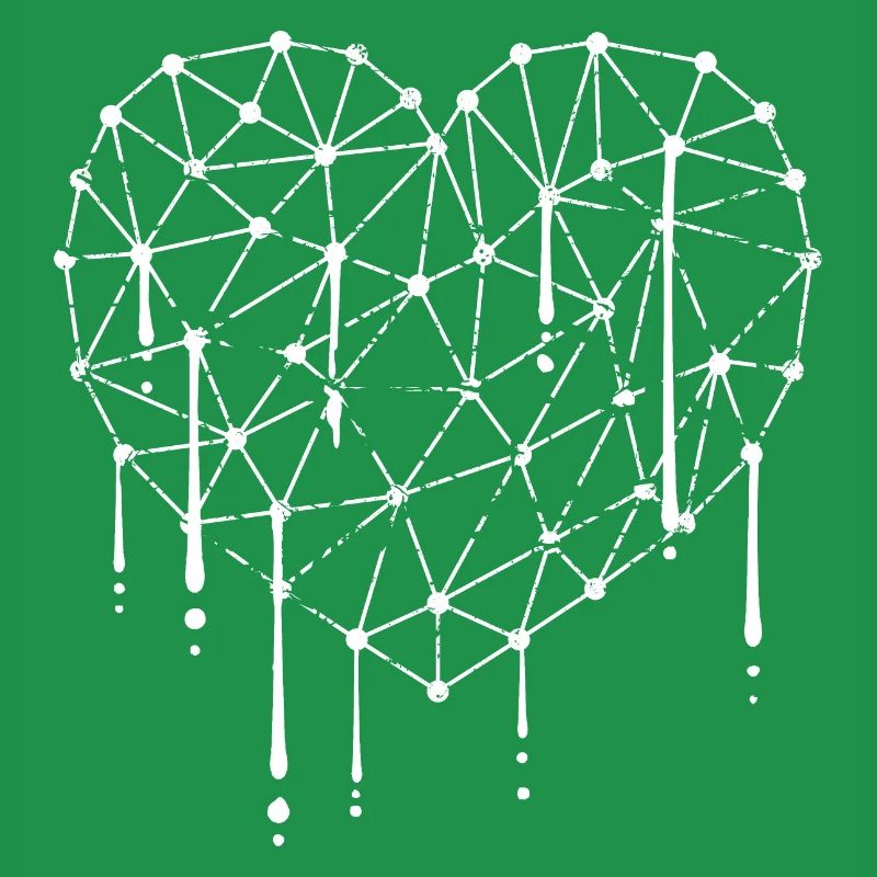 Cool Heart Love Graffiti Drop Grid Pattern