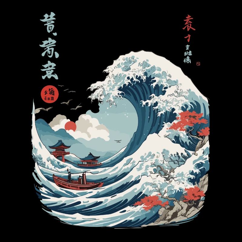 Japanese Kanagawa Wave Vintage Ukiyo-E