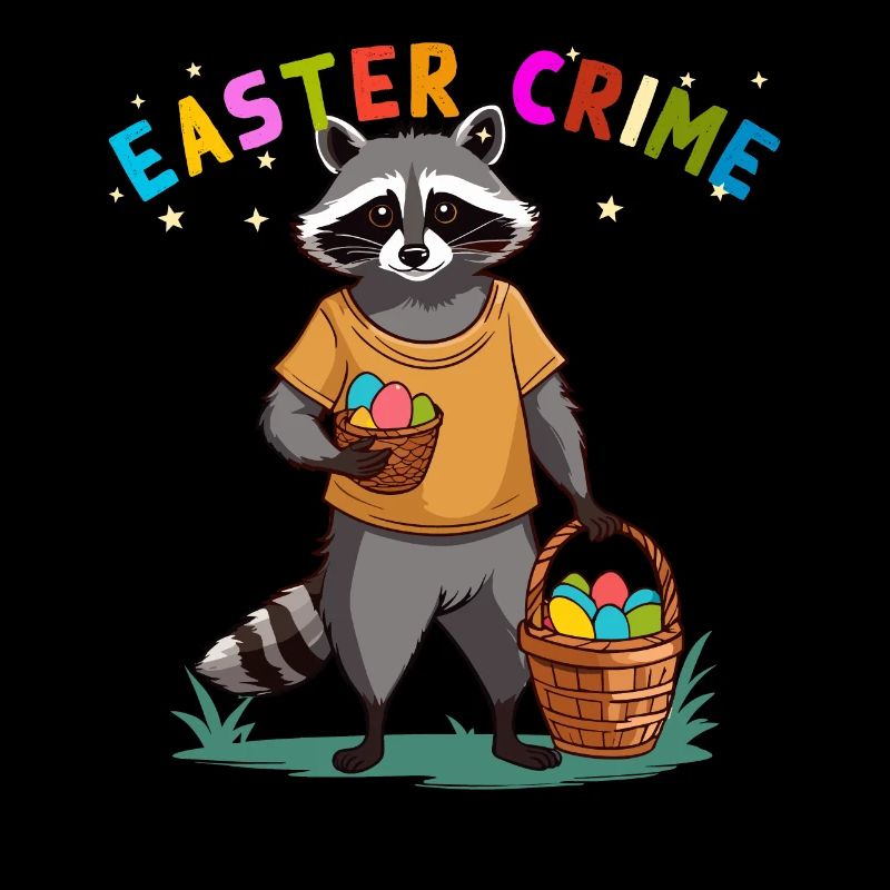 Funny Raccoon Costume Easter Bunnies Easter Eggs