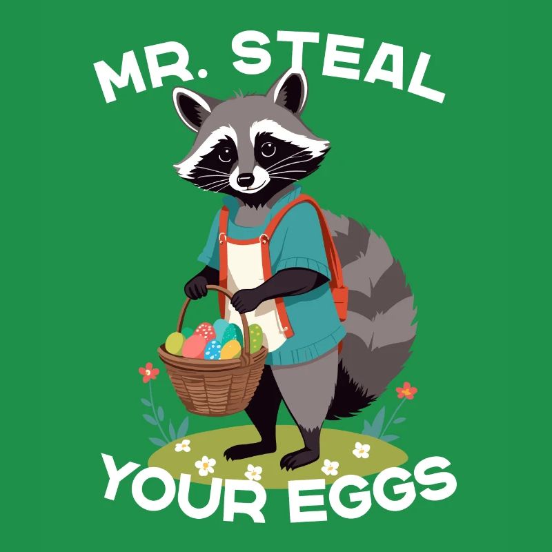 Funny Raccoon Easter Eggs Thief Design
