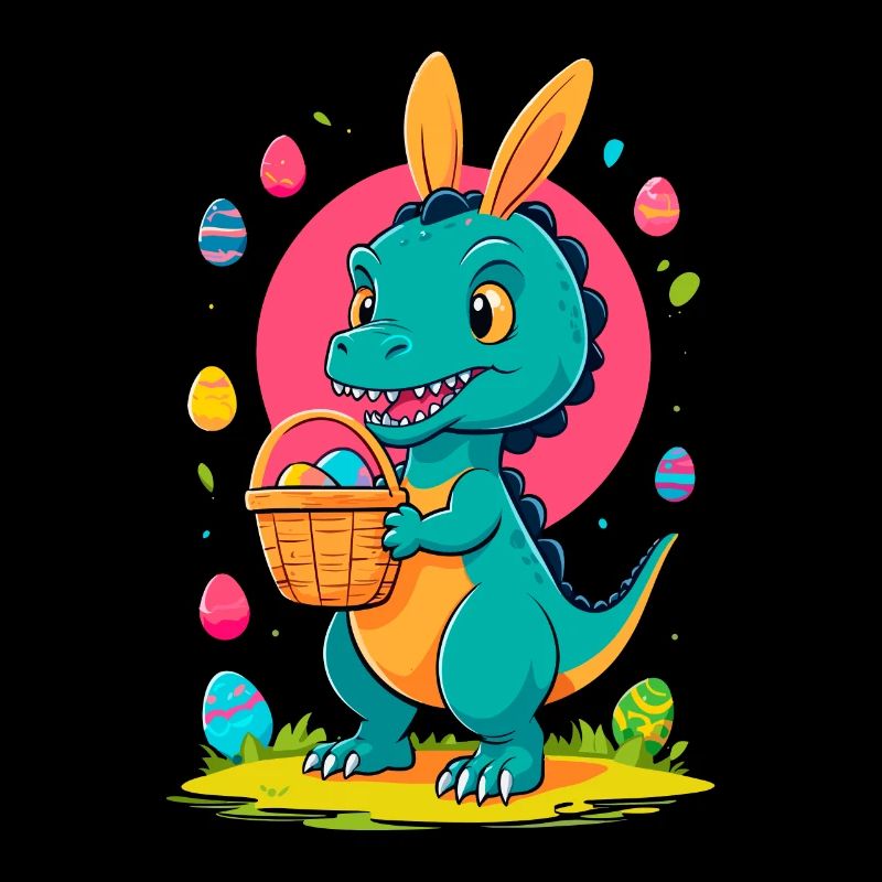 Ikonischer Ostersaurier Dinosaurier Osterhase