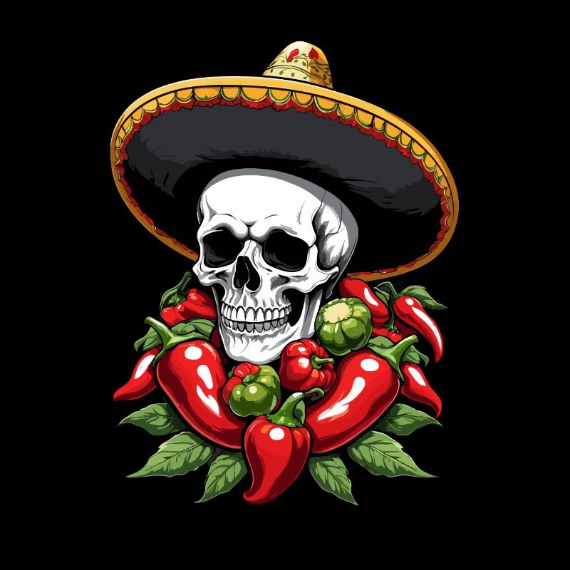Esthétique Chili Skull Design Style mexicain