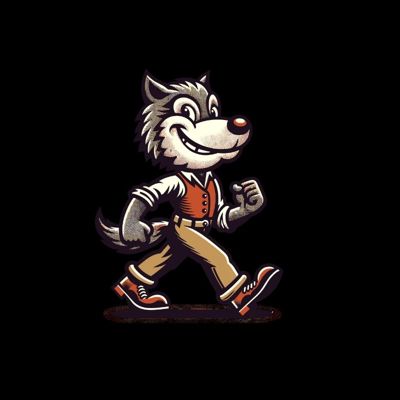 Retro Vintage Style Full Moon Werewolf Halloween