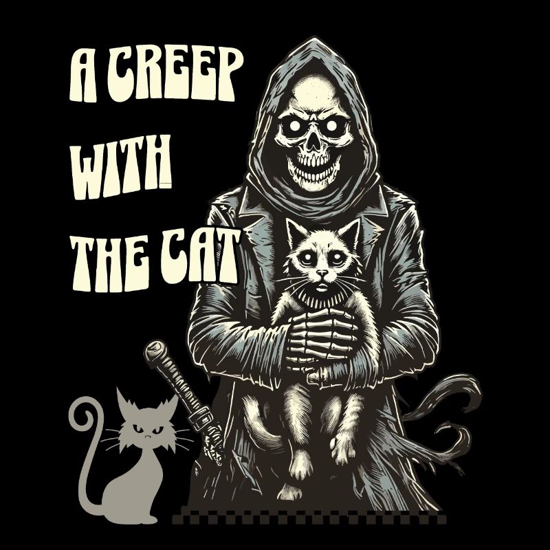 Ein Unheimlicher Mit Der Katze Halloween Motiv