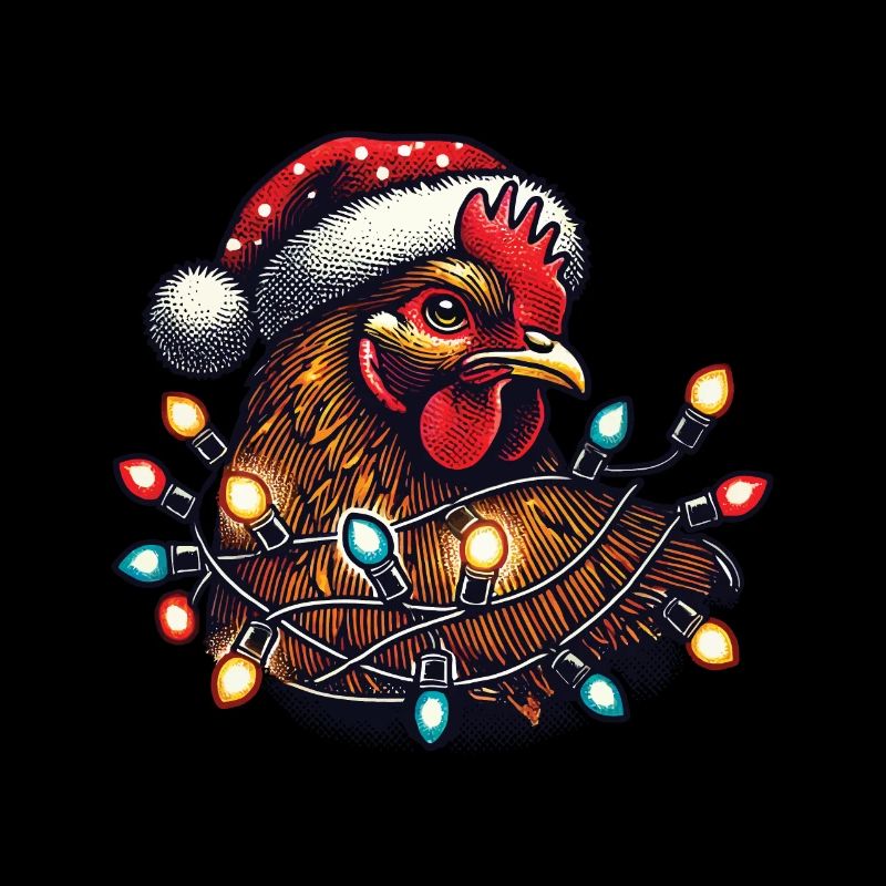 Weihnachten Huhn Mit Lichterkette