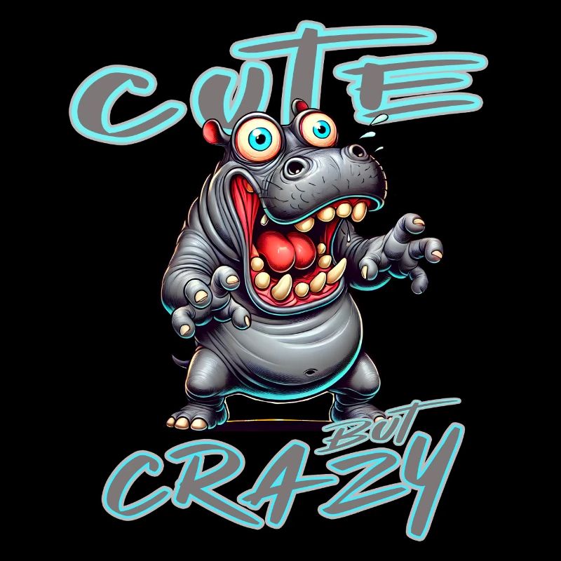 Cute but Crazy Nashorn Comic Stil lustiges Motiv