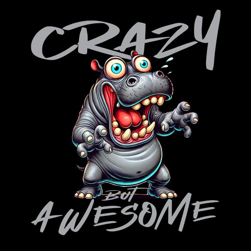 Crazy but Awesome Nilpferd Comic Stil