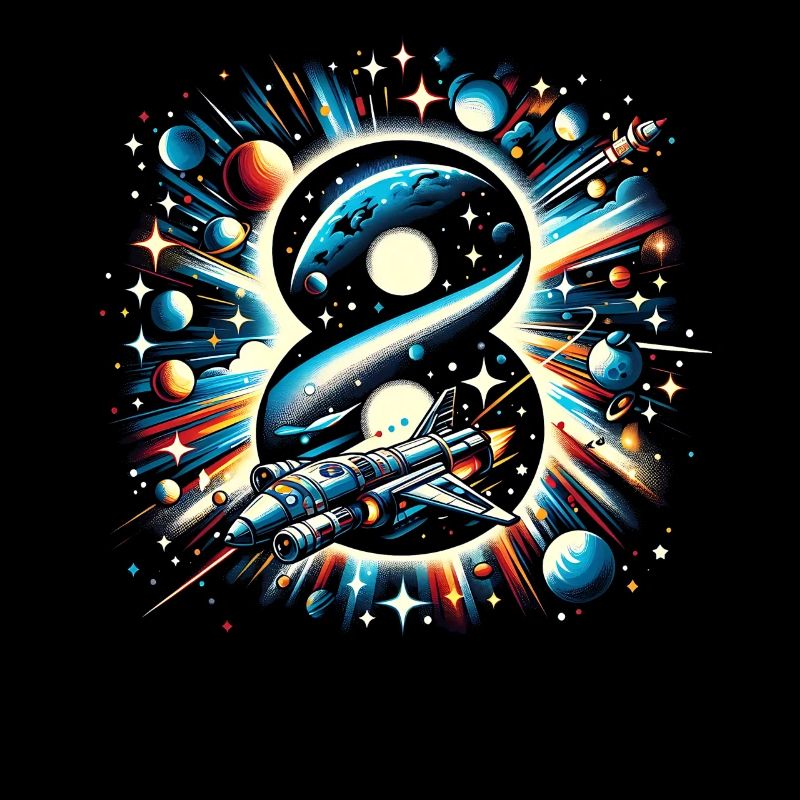 Astronaut 8th Birthday Space Boys 8 Years