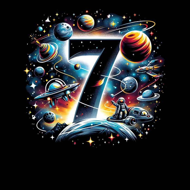 Astronaut 7th Birthday Space Boys 7 Years