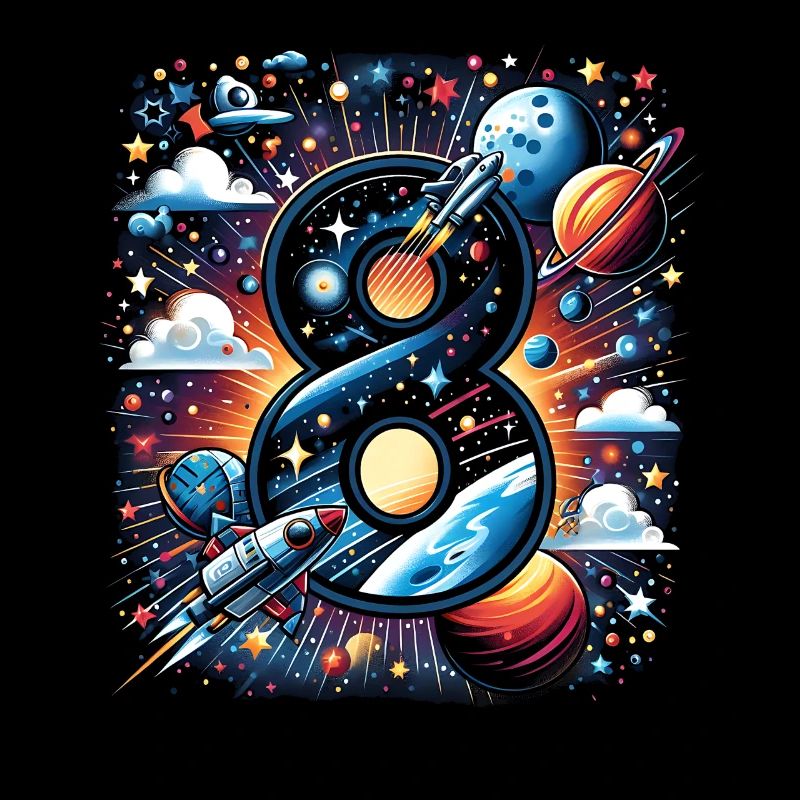 Astronaut 8th Birthday Space Boys 8 Years