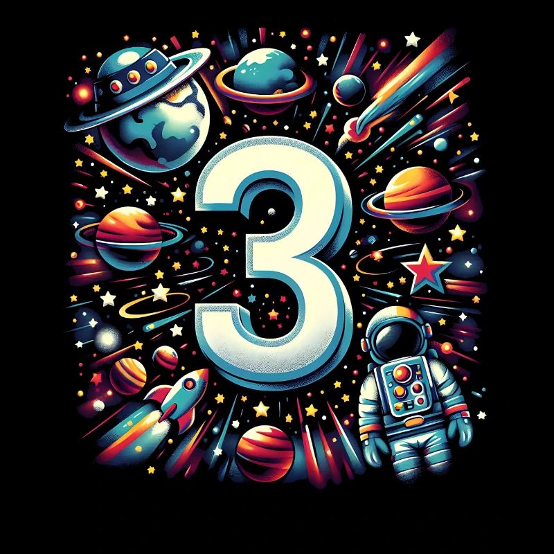 Astronaut 3rd Birthday Space Boys 3 Years