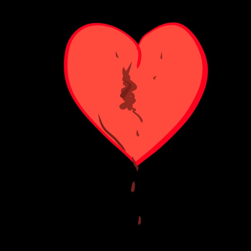red heart broken symbol bleeding