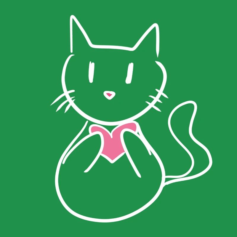 Cœur de dessin animé mignon de chat