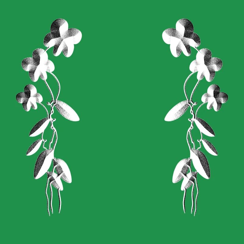 graue blumen blüten muster silber parallel