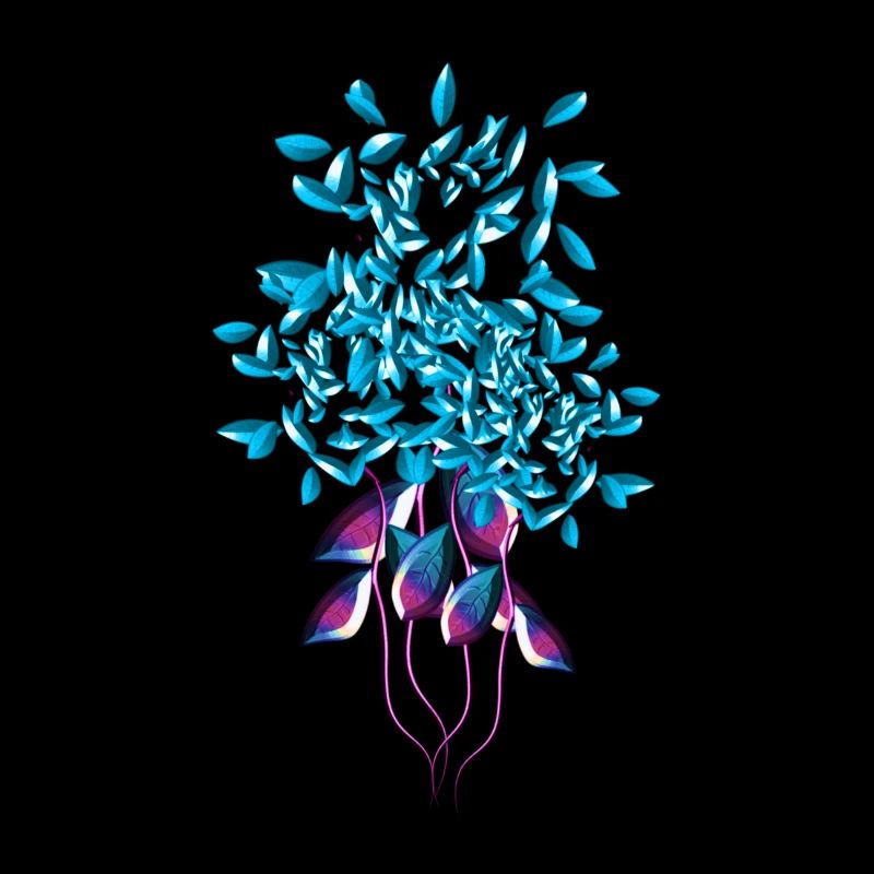 symbole plante bleu brillant