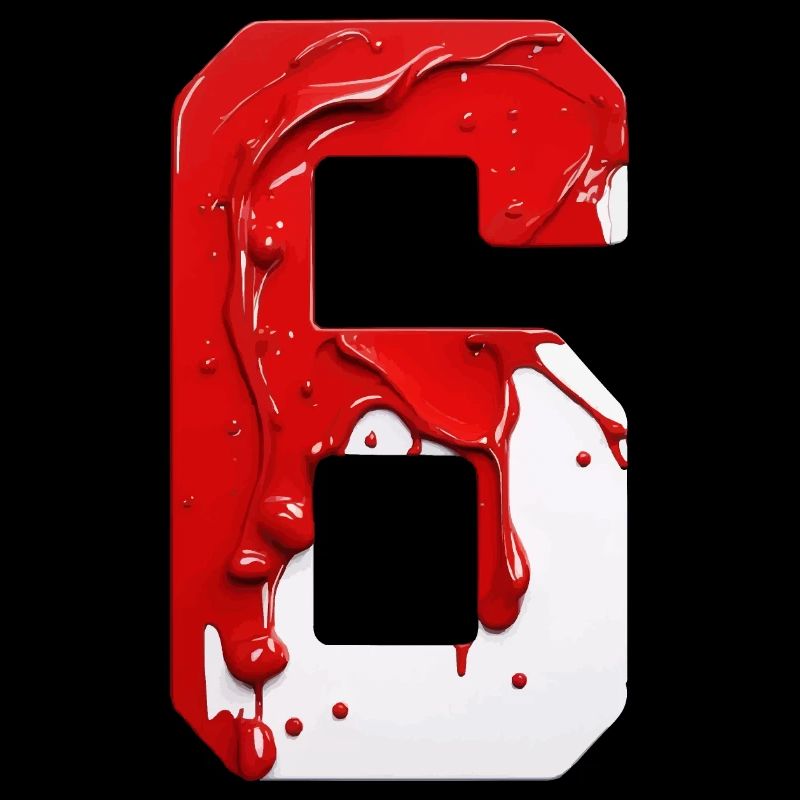 NR. 6 NUMMER 6 ROT WEIß 6. GEBURTSTAG