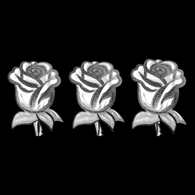 Trois roses gris paillettes