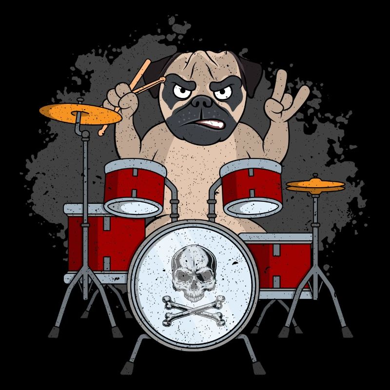 Pug on drums
