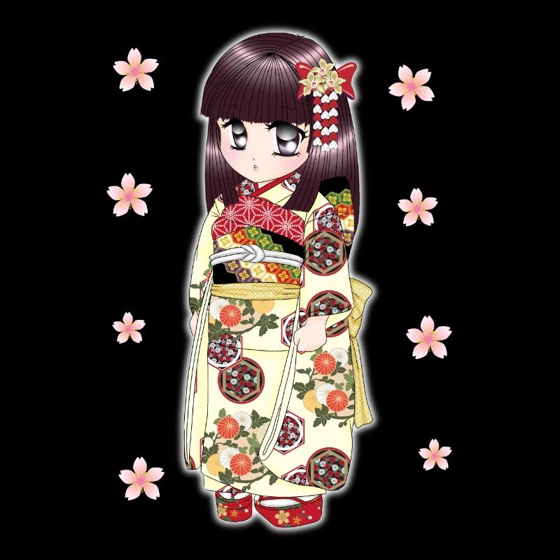 Japanisches süßes Kimono-Mädchen