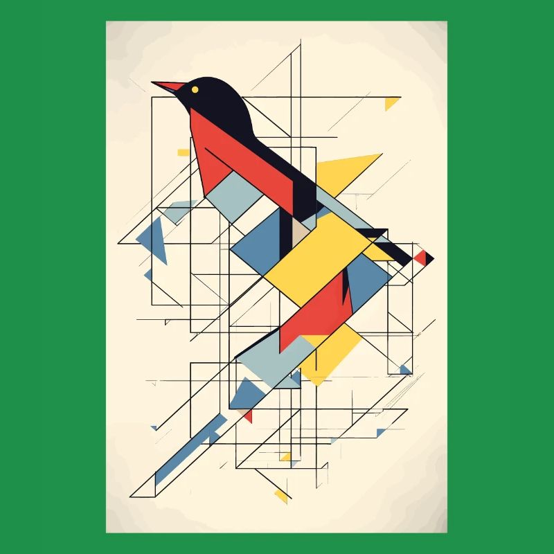 Bird Minimalist Polygonal Multicolor