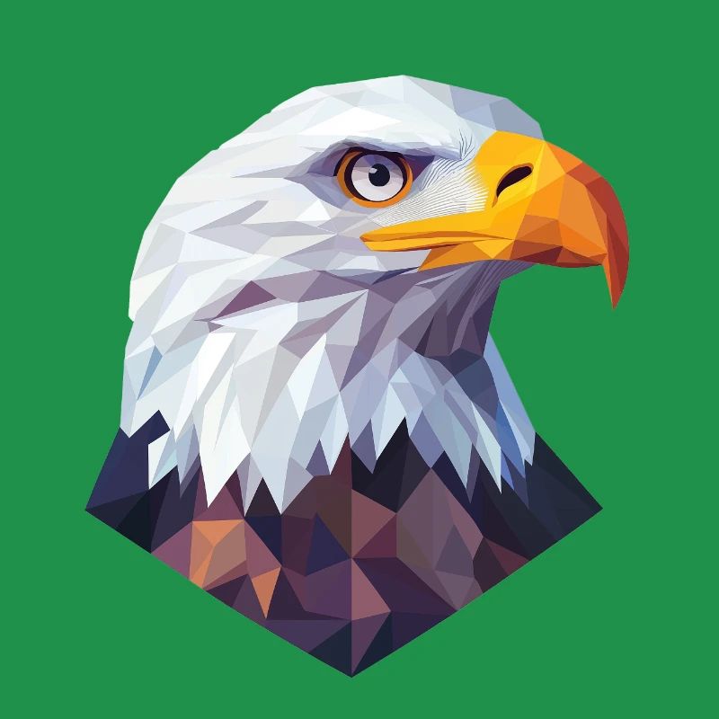 Conception du logo Low Poly de la tête d’aigle