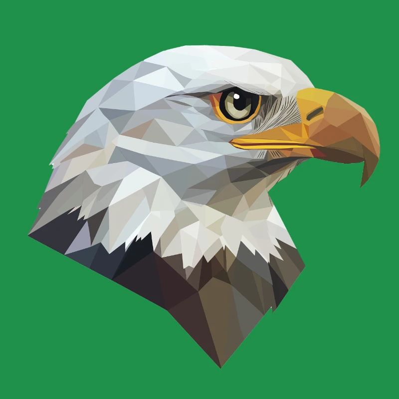 Conception de logo Eagle Head Low Poly Art