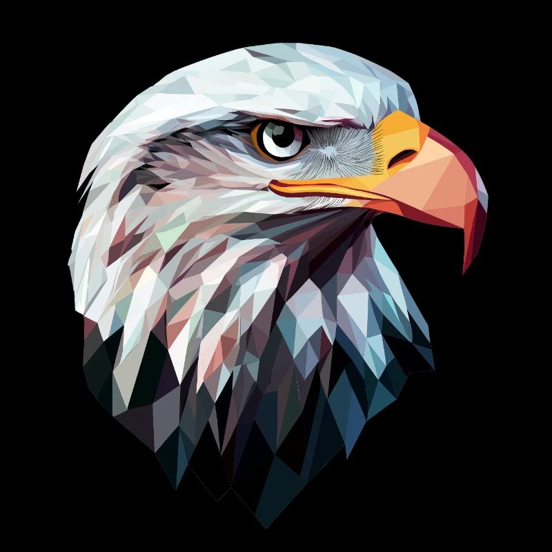 Eagle Head Low Poly Art Logo Design