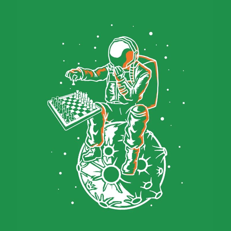 Astronaut Chess Board Funny Chess Player